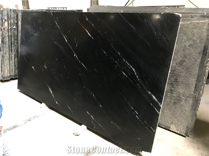 Indian Black Marquino Marble Blocks