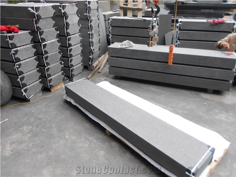 G684 Basalt Flooring Stone Step Staircase, Fuding Black Basalt Stone