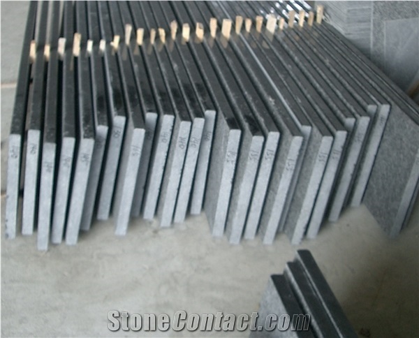 G684 Polished Black Basalt Floor Staircase, Steps, G684 Black Stone