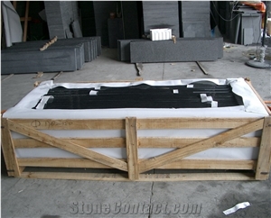 G684 Polished Black Basalt Floor Staircase, Steps, G684 Black Stone