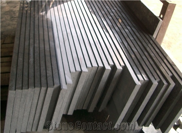G684 Polished Black Basalt Floor Staircase, Steps, G684 Black Stone