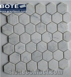 Bianco Carrara White Marble Mosaic Hexagon Mosaic