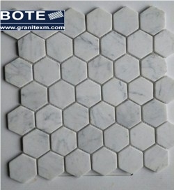 Bianco Carrara White Marble Mosaic Hexagon Mosaic Bianco Carrara White Marble Mosaic Hexagon Mosaic