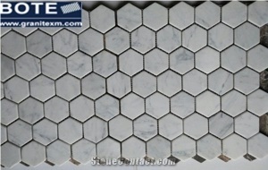 Bianco Carrara White Marble Mosaic Hexagon Mosaic