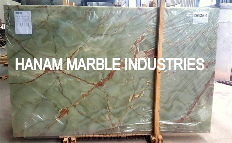 Dark Green Onyx, Onice Verde Pakistano Green Onyx Slabs & Tiles