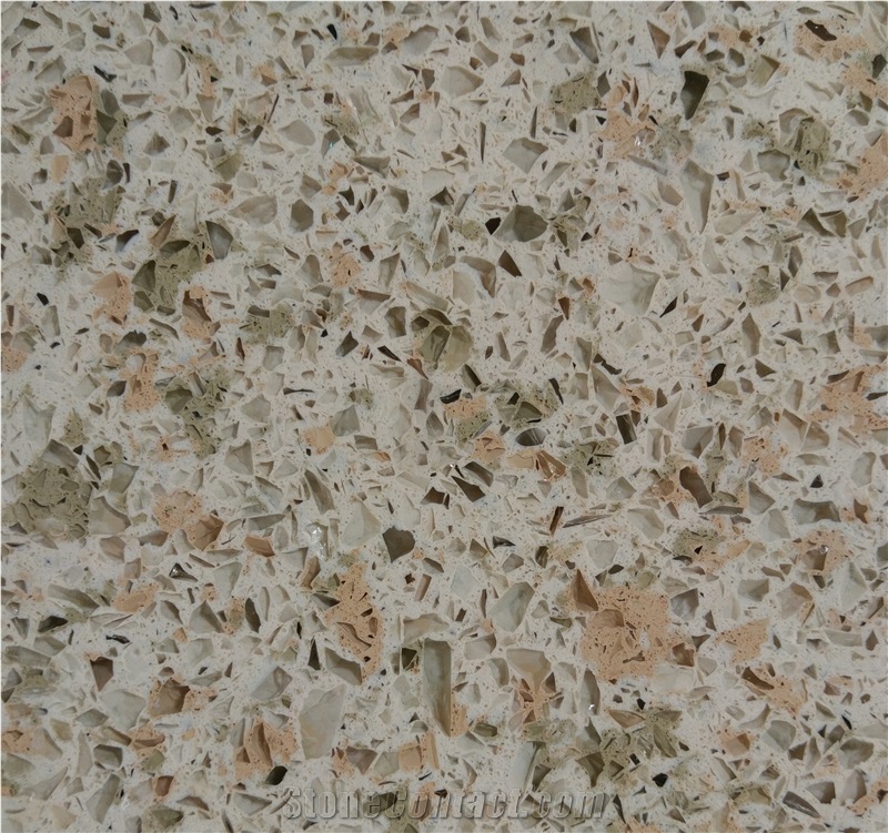Desert Oasts/China Green Quartz Stone Slab