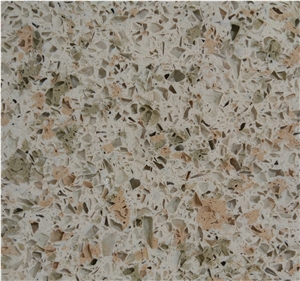 Desert Oasts/China Green Quartz Stone Slab Desert Oasts/China Green Quartz Stone Slab