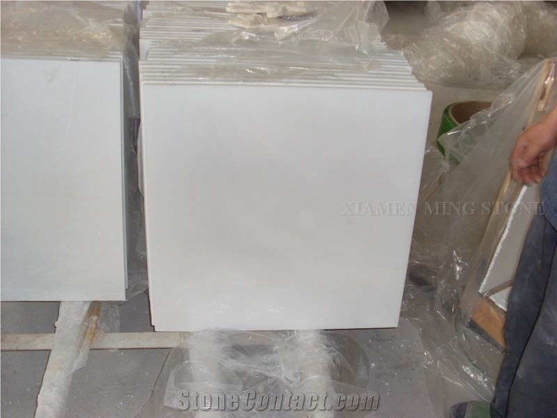 Crystal White Marble Tile Floor Paving Bathroom Wall Cladding Panel