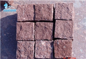 Red Porphyry, Cobblestone Paving Stone, Dayang Red Porphyry Paver