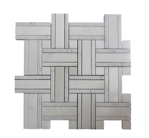 New Design Basketweave Mosaic in Carrara White Marble,Backsplash,Wall