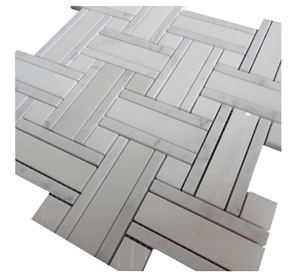 New Design Basketweave Mosaic in Carrara White Marble,Backsplash,Wall