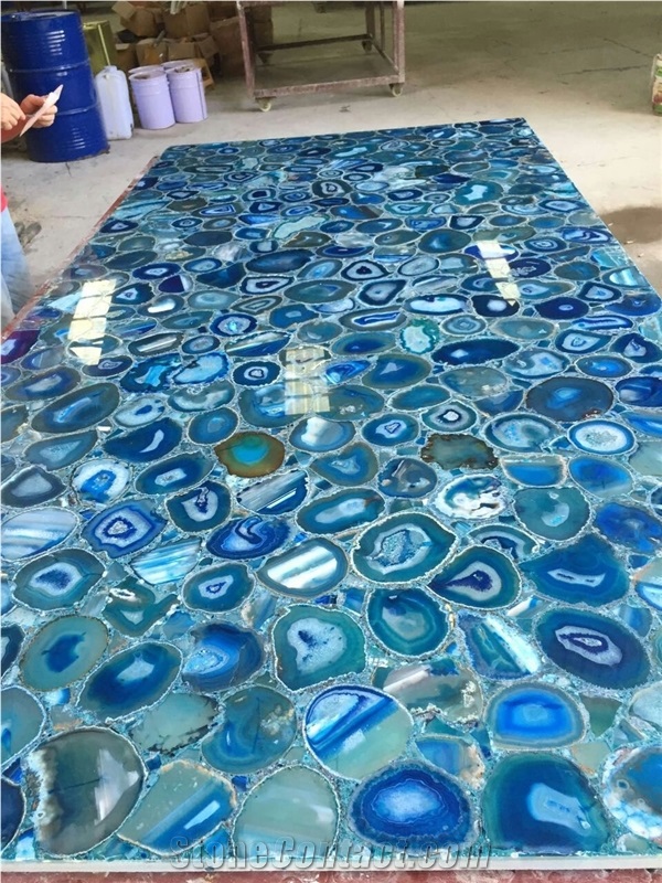 Blue Agate, Blue Jade, Blue Semiprecious Stone