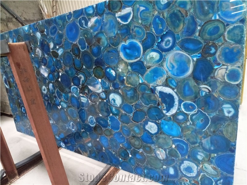 Blue Agate, Blue Jade, Blue Semiprecious Stone