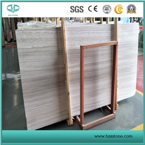 China White Wood Grain, Marble Slib for Flooring