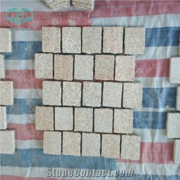 China Yellow Granite G682 Cube Stone , Sunset Gold Granite, Sunset Beige Yellow Granite Cube Stone