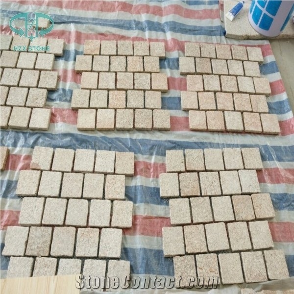 China Yellow Granite G682 Cube Stone , Sunset Gold Granite, Sunset Beige Yellow Granite Cube Stone
