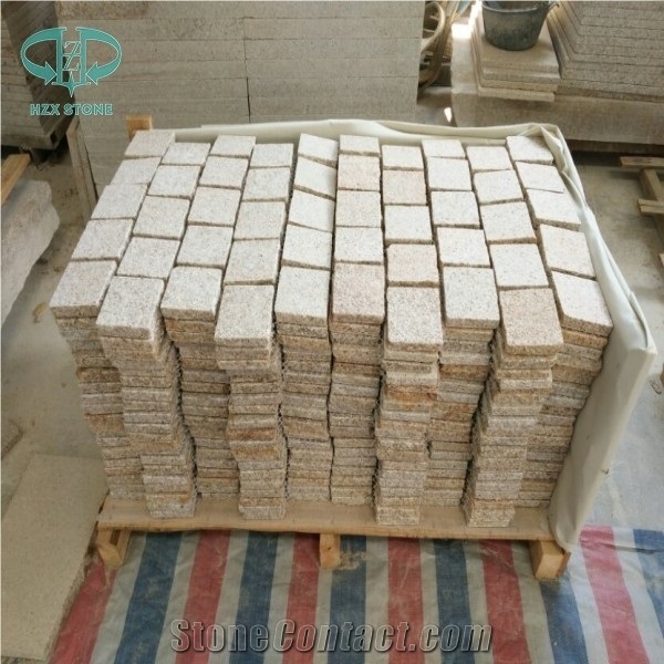 China Yellow Granite G682 Cube Stone , Sunset Gold Granite, Sunset Beige Yellow Granite Cube Stone