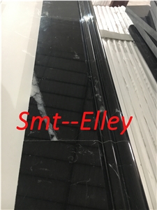 Custom Cut Marble Borders Black Marquina Baseboard for Wall Mouldings