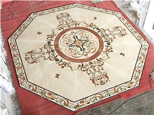 Custom Marble Waterjet Medallions Marble Rosettes for Floor Medallions Custom Marble Waterjet Medallions Marble Rosettes for Floor Medallions