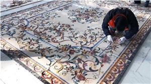 Decorative Marble and White Onyx Carpet Medallions for Floor