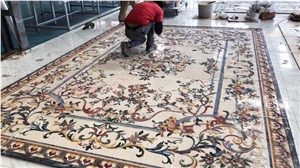 Decorative Marble and White Onyx Carpet Medallions for Floor