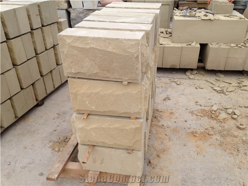 Sawn Sandstone Masonries Beige Sandstone Bricks for Building Stones
