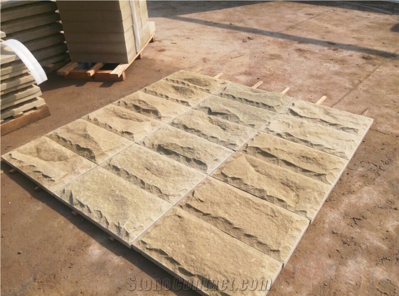 Sawn Sandstone Masonries Beige Sandstone Bricks for Building Stones