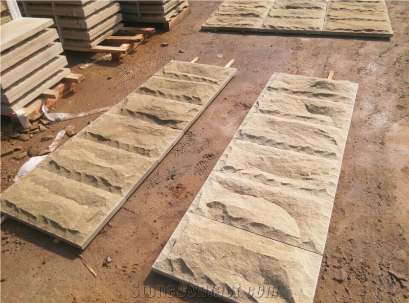 Sawn Sandstone Masonries Beige Sandstone Bricks for Building Stones