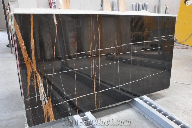 St Laurent Marble Office Table Sahara Noir Office Meeting Tables
