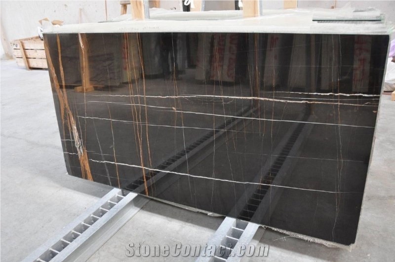 St Laurent Marble Office Table Sahara Noir Office Meeting Tables