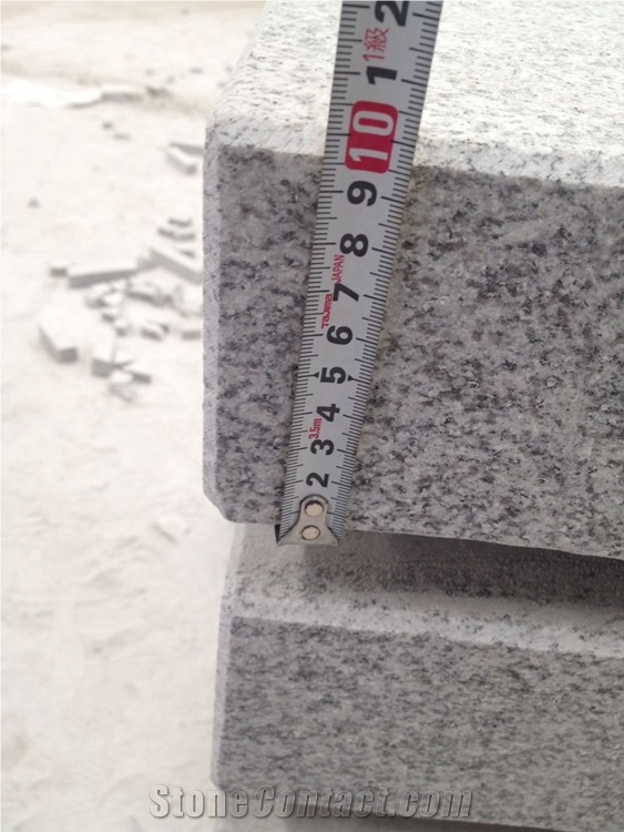 All Surface Flamed Bush Hammered Grey Granite Block Steps to Germany