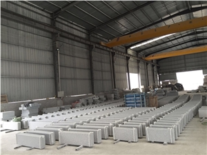 All Surface Flamed Bush Hammered Grey Granite Block Steps to Germany