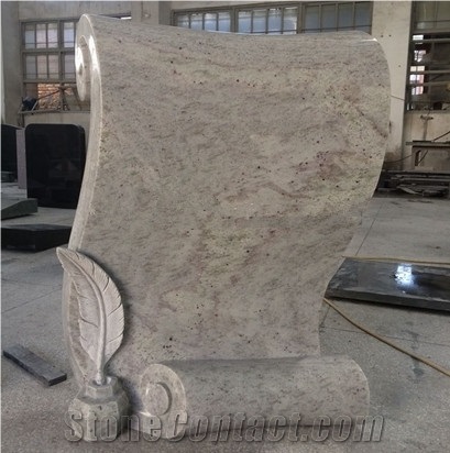 Kashmir White Granite Page Shaped Monument