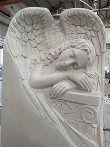 Ocean Beige Angel Carving Monuments China Professional Manufactory