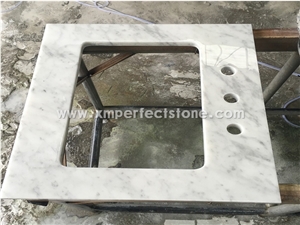 Bathroom Vanity Tops Carrara Top with Two Sink,Good Quality,No Crack