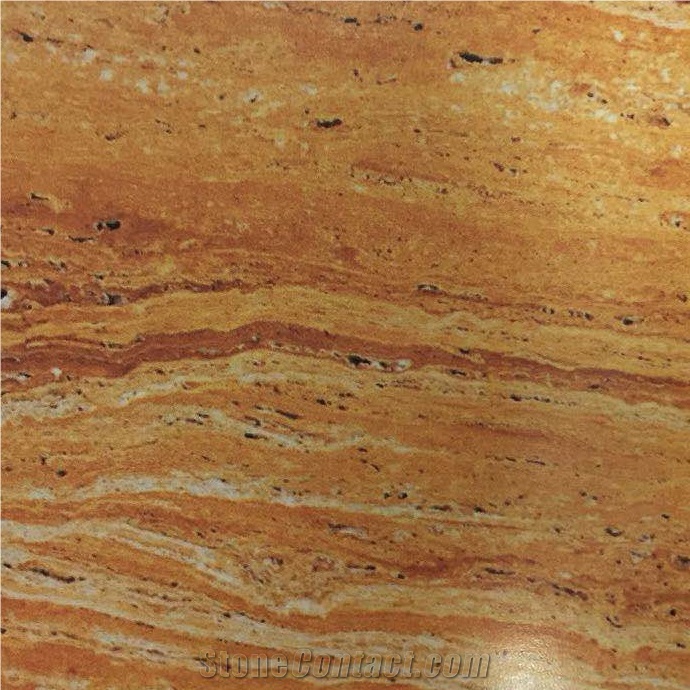 Gold Travertine Slabs Tiles Yellow Turkey