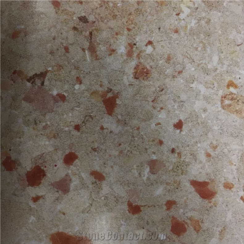 Rojo Brechado Red Limestone Slabs Tiles Spain