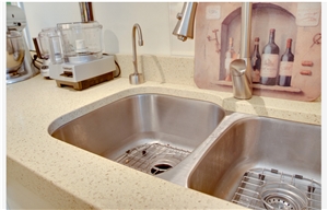 Beige Diamond Quartz Kitchen Countertops 60 Inch
