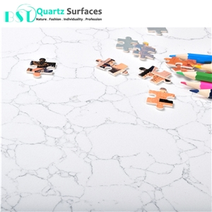 Carrara Custom Cut White Marble Quartz Table Tops
