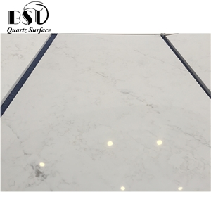 Carrara White Marble Looks Quartz Slabs for Sale