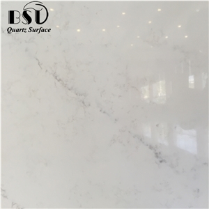 Carrara White Marble Looks Quartz Slabs for Sale