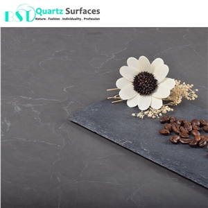 Chinese Deep Grey Artificial Quartz Kitchen Countertop Supplier