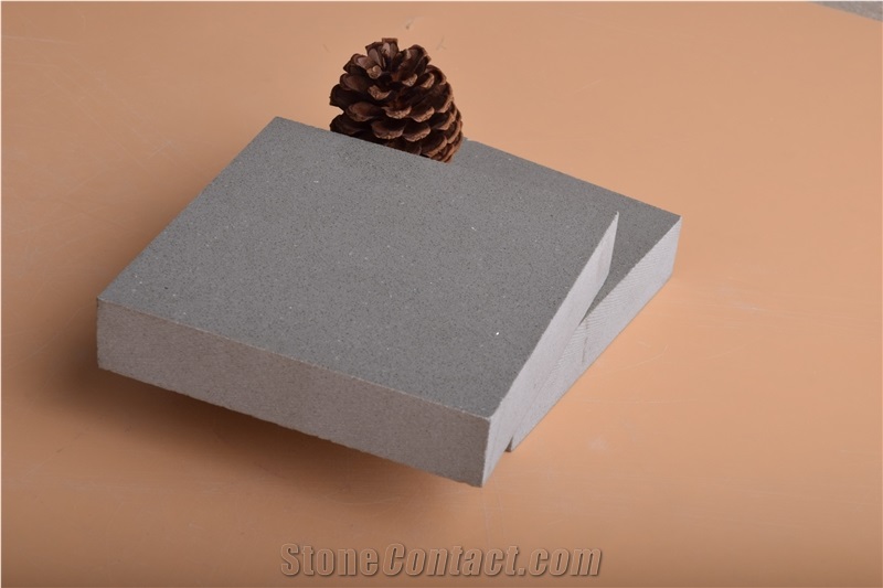 Light Grey Sparkle Quartz Slabs for Countertops China