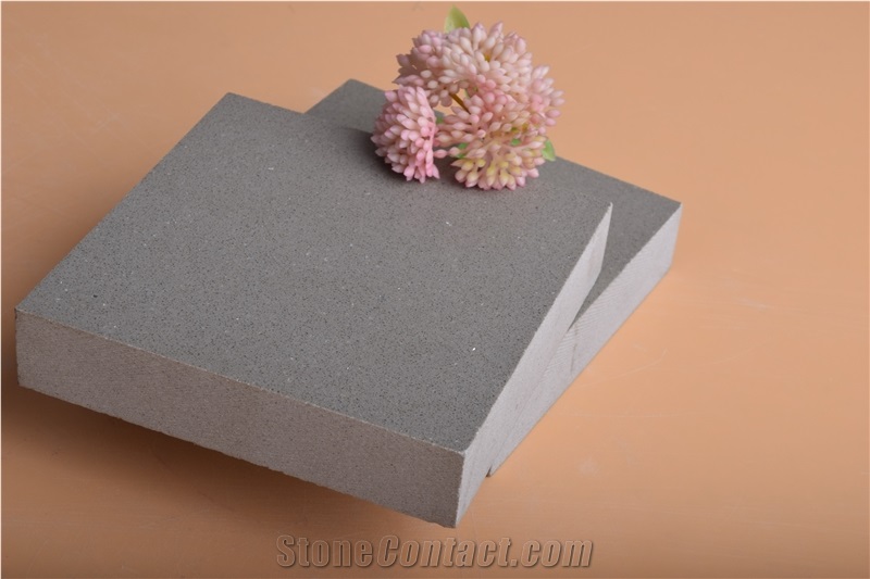 Light Grey Sparkle Quartz Slabs for Countertops China