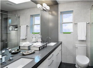 Light Grey Sparkle Quartz Slabs for Countertops China