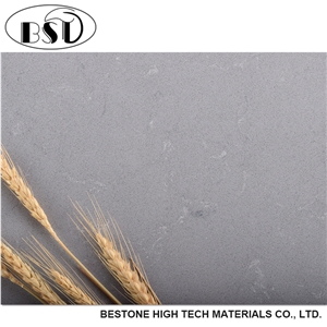 Misty Grey Marble Looking Engineered Quartz Kitchen Countertop