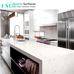 Polishing Carrara Quartz Kitchen Countertops