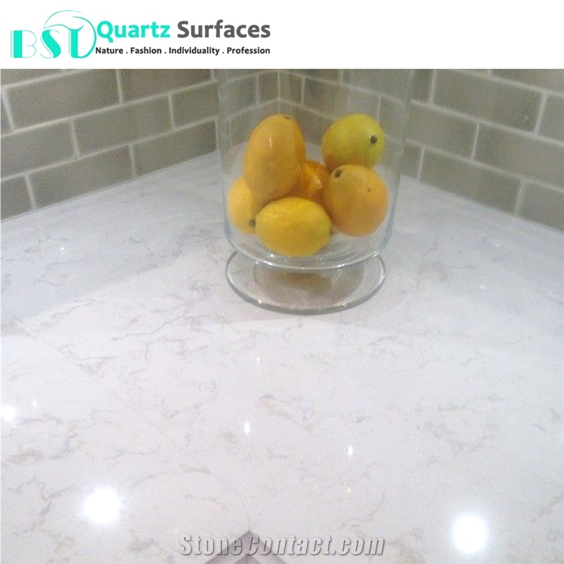 Polishing Carrara Quartz Kitchen Countertops