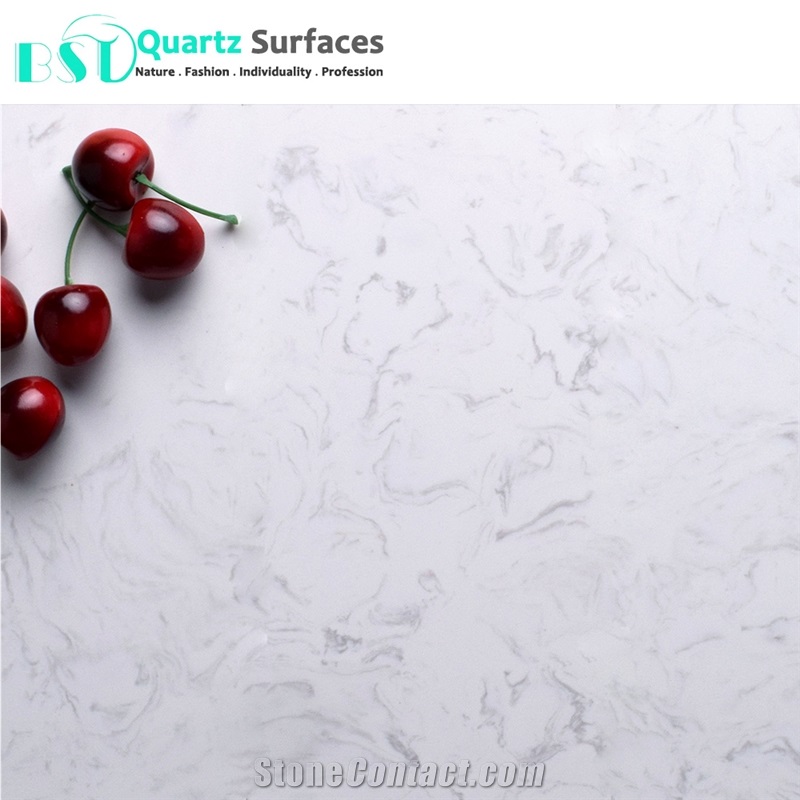 Polishing Carrara Quartz Kitchen Countertops