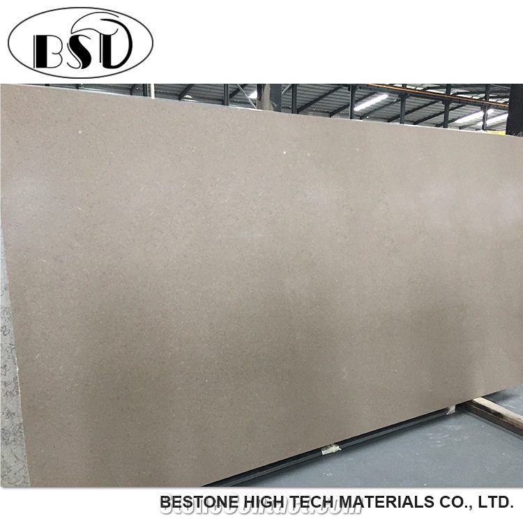 Solid Surface Grigio Quartz Slabs from Yunfu